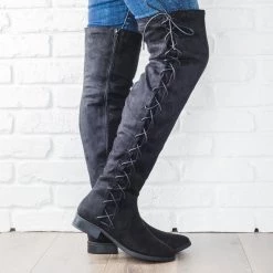 Bella Marie Side Laced Over-the-Knee Boots Newest Arrivals