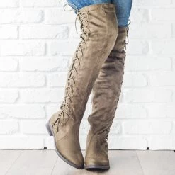 Bella Marie Side Laced Over-the-Knee Boots Newest Arrivals