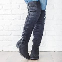 Bella Marie Side Laced Over-the-Knee Boots Newest Arrivals