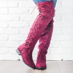 Bella Marie Side Laced Over-the-Knee Boots Newest Arrivals