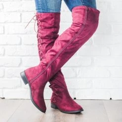 Bella Marie Side Laced Over-the-Knee Boots Newest Arrivals