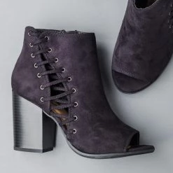 Soda Shoes Side-Laced Peep Toe Booties Newest Arrivals