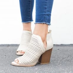 Qupid Shoes Newest Arrivals Side Slit Peep Toe Booties