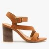 Bamboo Shoes Side Strap Stacked Heel