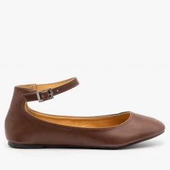 Refresh Simple Ankle Strap Ballet Flats