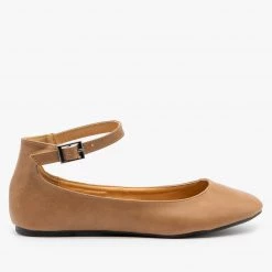 Refresh Simple Ankle Strap Ballet Flats