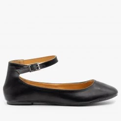 Refresh Simple Ankle Strap Ballet Flats