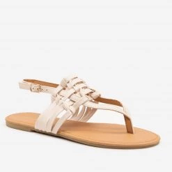 Qupid Shoes Newest Arrivals Simple Basket Weave Sandals