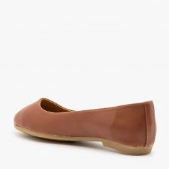 Bella Marie Simple Faux Leather Ballet Flats 5 Bella Marie Simple Faux Leather Ballet Flats