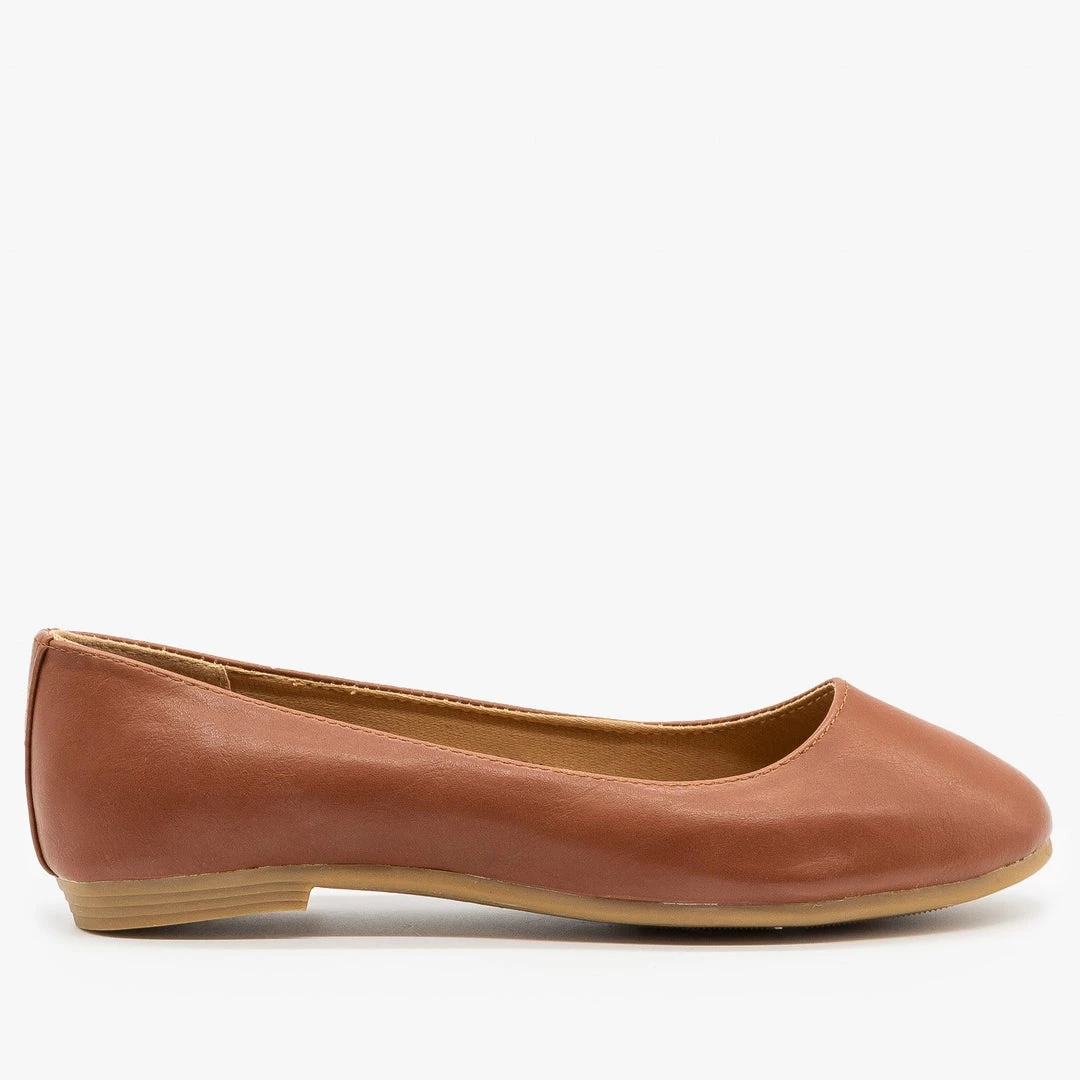 Bella Marie Simple Faux Leather Ballet Flats 2 Bella Marie Simple Faux Leather Ballet Flats