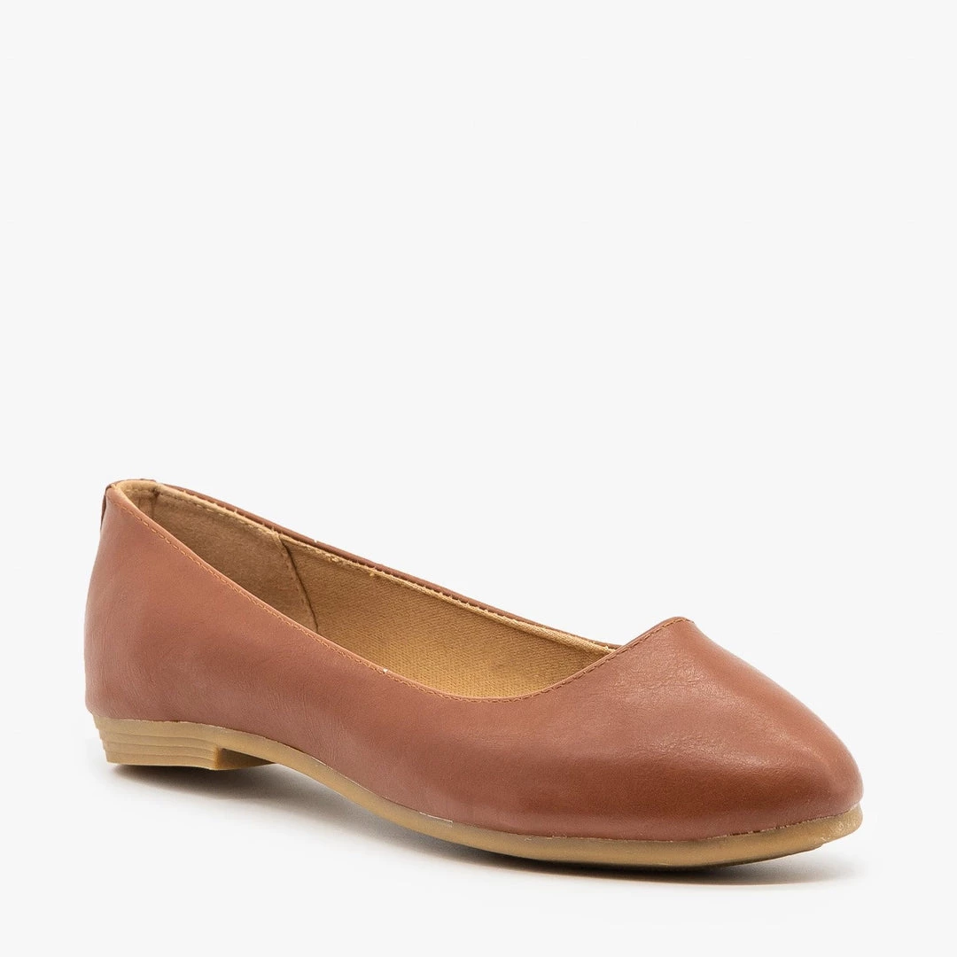 Bella Marie Simple Faux Leather Ballet Flats 1 Bella Marie Simple Faux Leather Ballet Flats