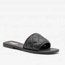 Qupid Shoes Simple Quilted Slip On Sandals Newest Arrivals