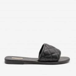 Qupid Shoes Simple Quilted Slip On Sandals Newest Arrivals