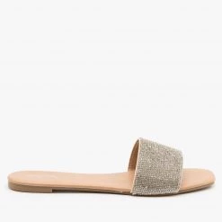 Qupid Shoes Simple Rhinestone Bedazzled Sandals Newest Arrivals