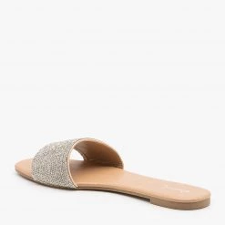 Qupid Shoes Simple Rhinestone Bedazzled Sandals Newest Arrivals