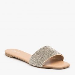 Qupid Shoes Simple Rhinestone Bedazzled Sandals Newest Arrivals