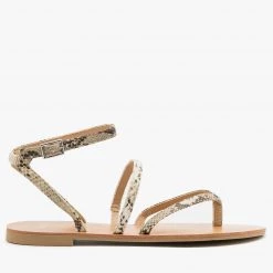 Novo Shoes Simple Strappy Snake Print Sandals