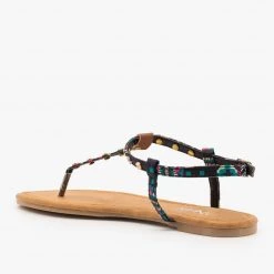 Anna Shoes Simple Strappy Studded Sandals