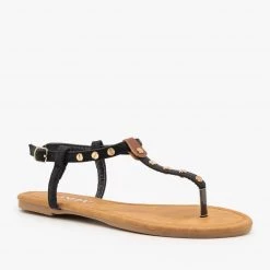 Anna Shoes Simple Strappy Studded Sandals