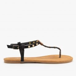 Anna Shoes Simple Strappy Studded Sandals