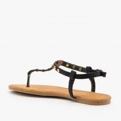 Anna Shoes Simple Strappy Studded Sandals