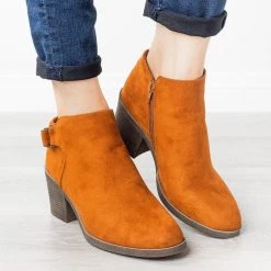Bamboo Shoes Single Buckle Ankle Booties