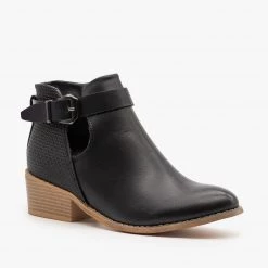 Reneeze Shoes Sleek Buckle Strap Booties Newest Arrivals