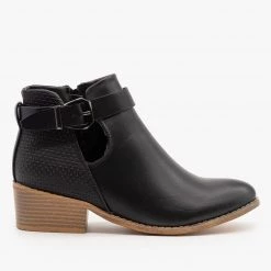 Reneeze Shoes Sleek Buckle Strap Booties Newest Arrivals