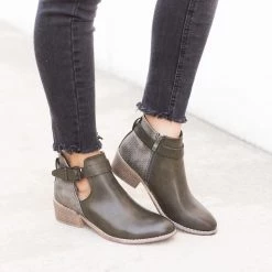Reneeze Shoes Sleek Buckle Strap Booties Newest Arrivals