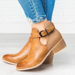 Reneeze Shoes Sleek Buckle Strap Booties Newest Arrivals