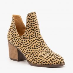 Mata Sleek Cheetah Print Booties