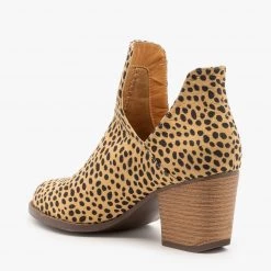 Mata Sleek Cheetah Print Booties