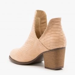 Mata Sleek Snake Print Booties