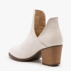 Mata Sleek Snake Print Booties