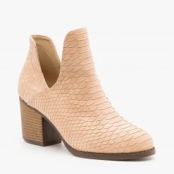Mata Sleek Snake Print Booties