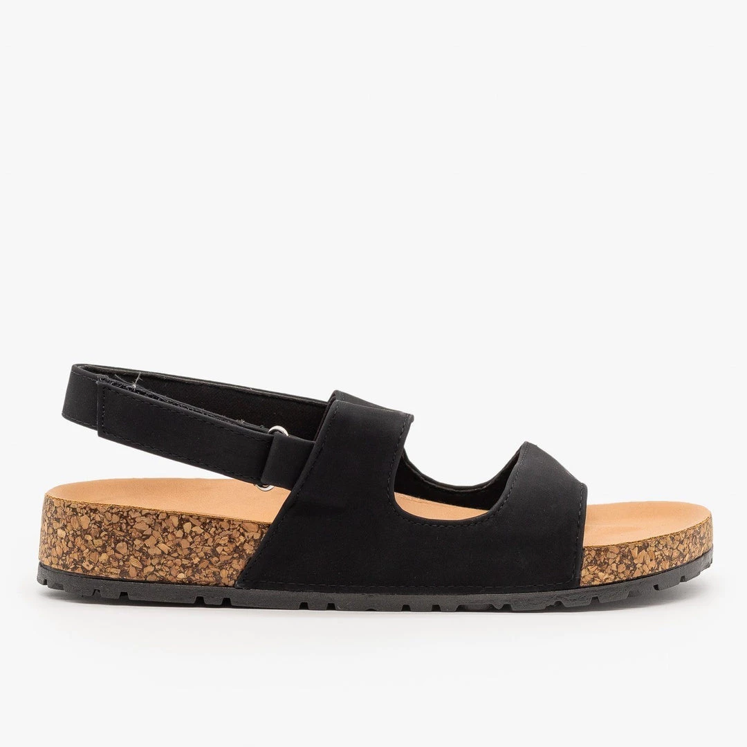 Qupid Shoes Slingback Cork Slides 6 Qupid Shoes Slingback Cork Slides