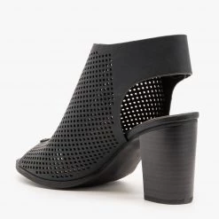 City Classified Shoes Slingback Laser Cut Booties