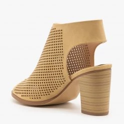 City Classified Shoes Slingback Laser Cut Booties