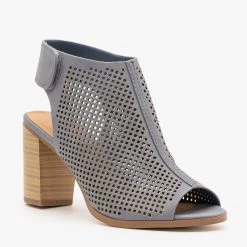 City Classified Shoes Slingback Laser Cut Booties
