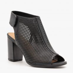 City Classified Shoes Slingback Laser Cut Booties