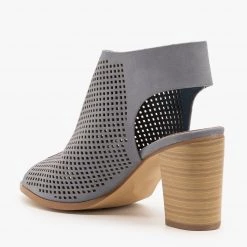 City Classified Shoes Slingback Laser Cut Booties