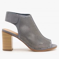 City Classified Shoes Slingback Laser Cut Booties
