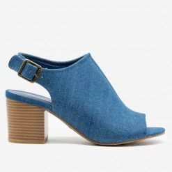 Bamboo Shoes Slingback Stacked Heel Mules 5 Bamboo Shoes Slingback Stacked Heel Mules