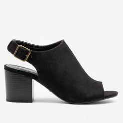 Bamboo Shoes Slingback Stacked Heel Mules 4 Bamboo Shoes Slingback Stacked Heel Mules