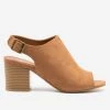 Bamboo Shoes Slingback Stacked Heel Mules
