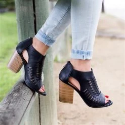 Soda Shoes Slitted Peep-Toe Heels Newest Arrivals