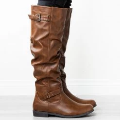 Refresh Slouchy Buckled Riding Boots