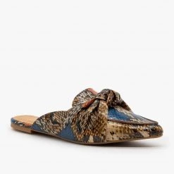 Bamboo Shoes Snake Design Knotted Loafers