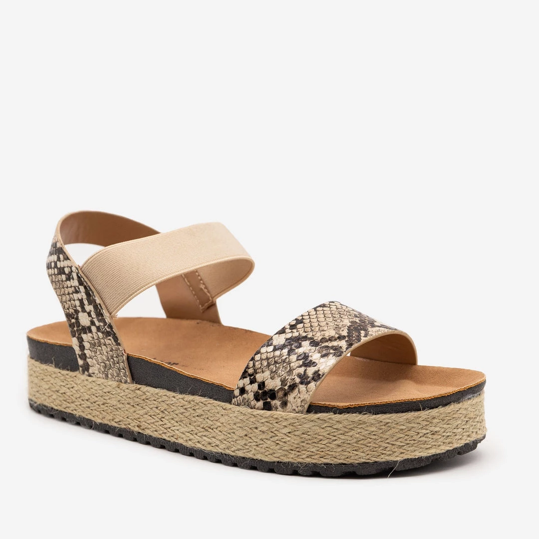Anna Shoes Snake Espadrille Elastic Sandals Newest Arrivals 2 Anna Shoes Snake Espadrille Elastic Sandals Newest Arrivals