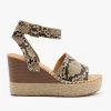 Bella Marie Newest Arrivals Edgy Espadrille Stacked Wedge Sandals